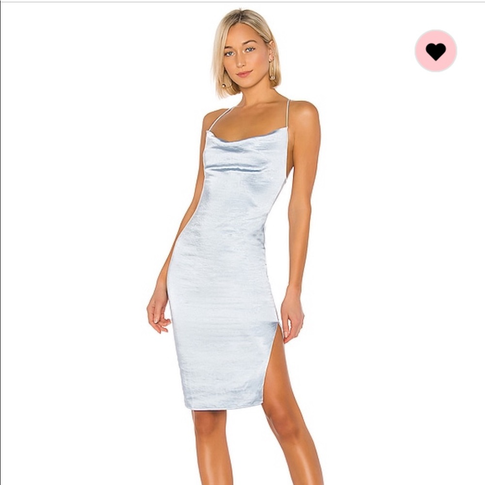 Revolve Superdown Billie Drape Midi Dress $82 Blue XS